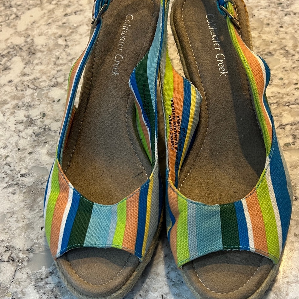 Coldwater Creek Vibrant Striped Espadrilles